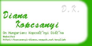 diana kopcsanyi business card